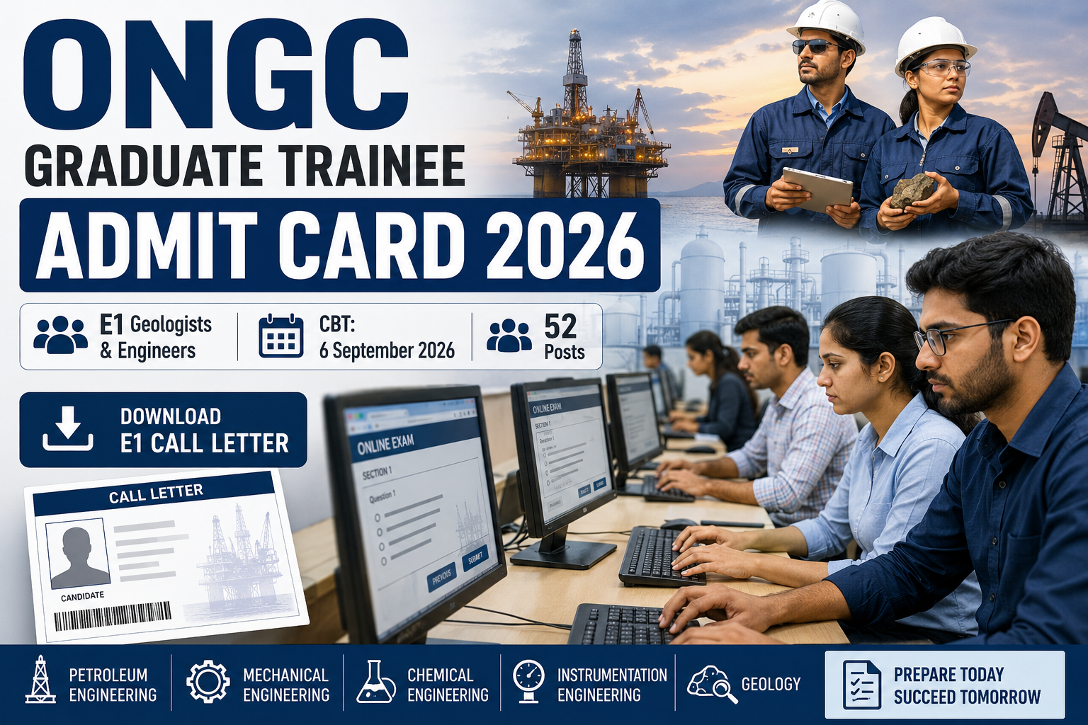 ONGC Graduate Trainee Admit Card 2026