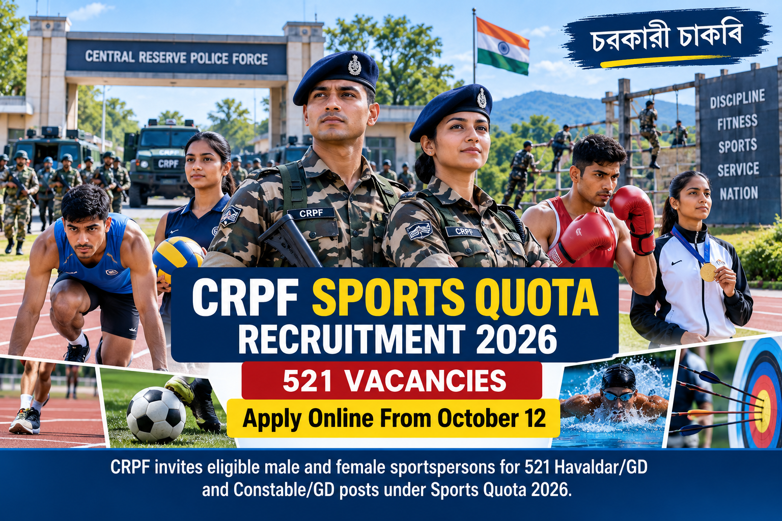 CRPF Sports Quota Recruitment 2026