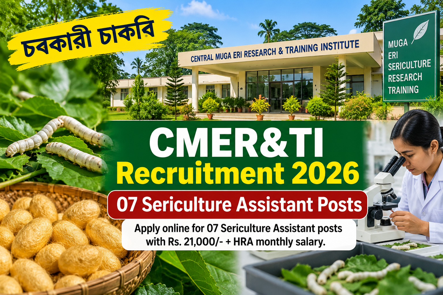 Central Muga Eri Research & Training Institute Recruitment 2026